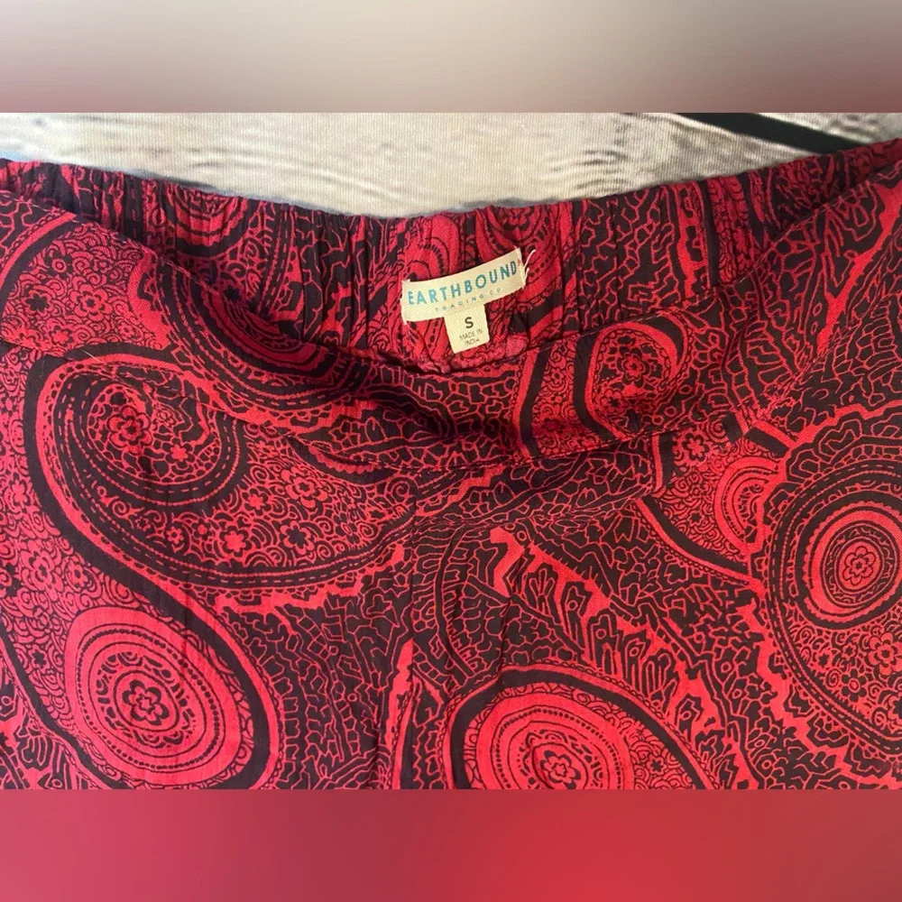 Earthbound Red & Black Paisley Print Pants - Picture 4 of 5
